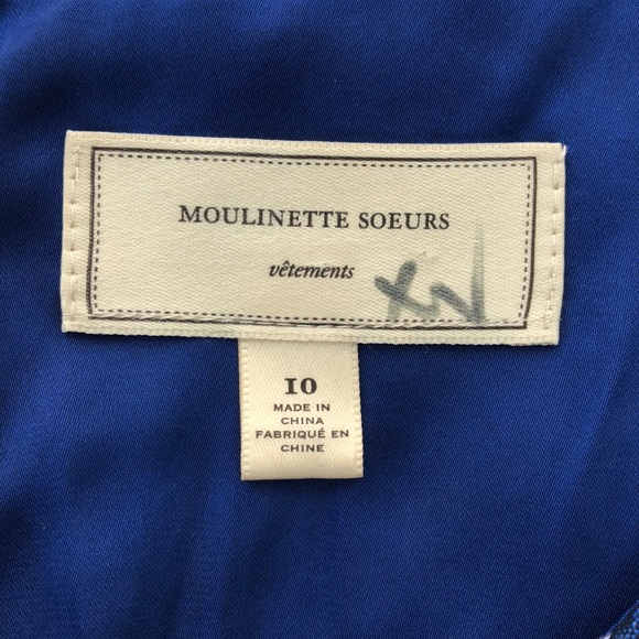 Anthro Moulinette Soeurs Blue Navy Bead Neck Dress - Picture 5 of 8